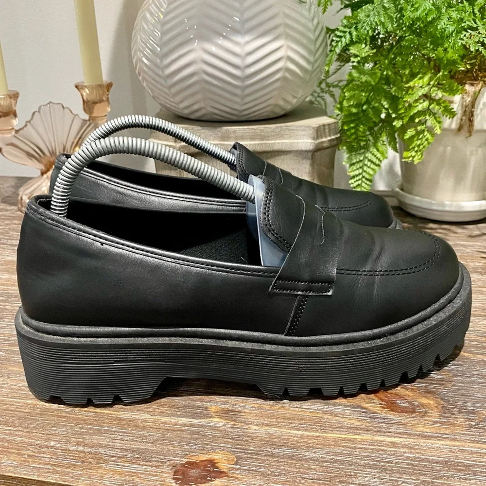Qupid Chunky Platform Lug‎ Sole Black Shoes Women’s 41